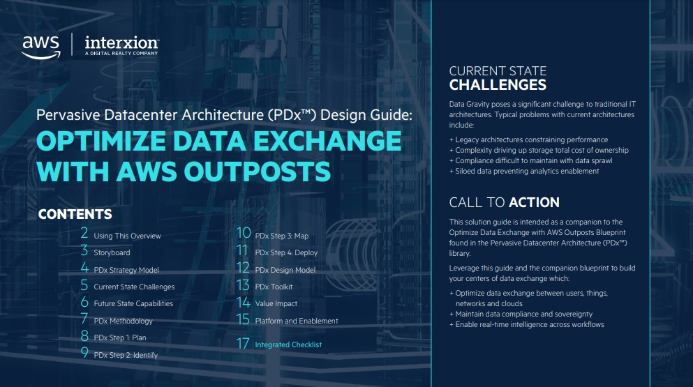 Pervasive Datacenter Architecture (PDx™): Optimise data exchange with AWS Outposts Design Guide