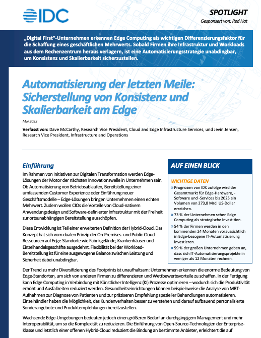 Automatisierung der letzten Meile: Sicherstellung von Konsistenz und Skalierbarkeit am Edge